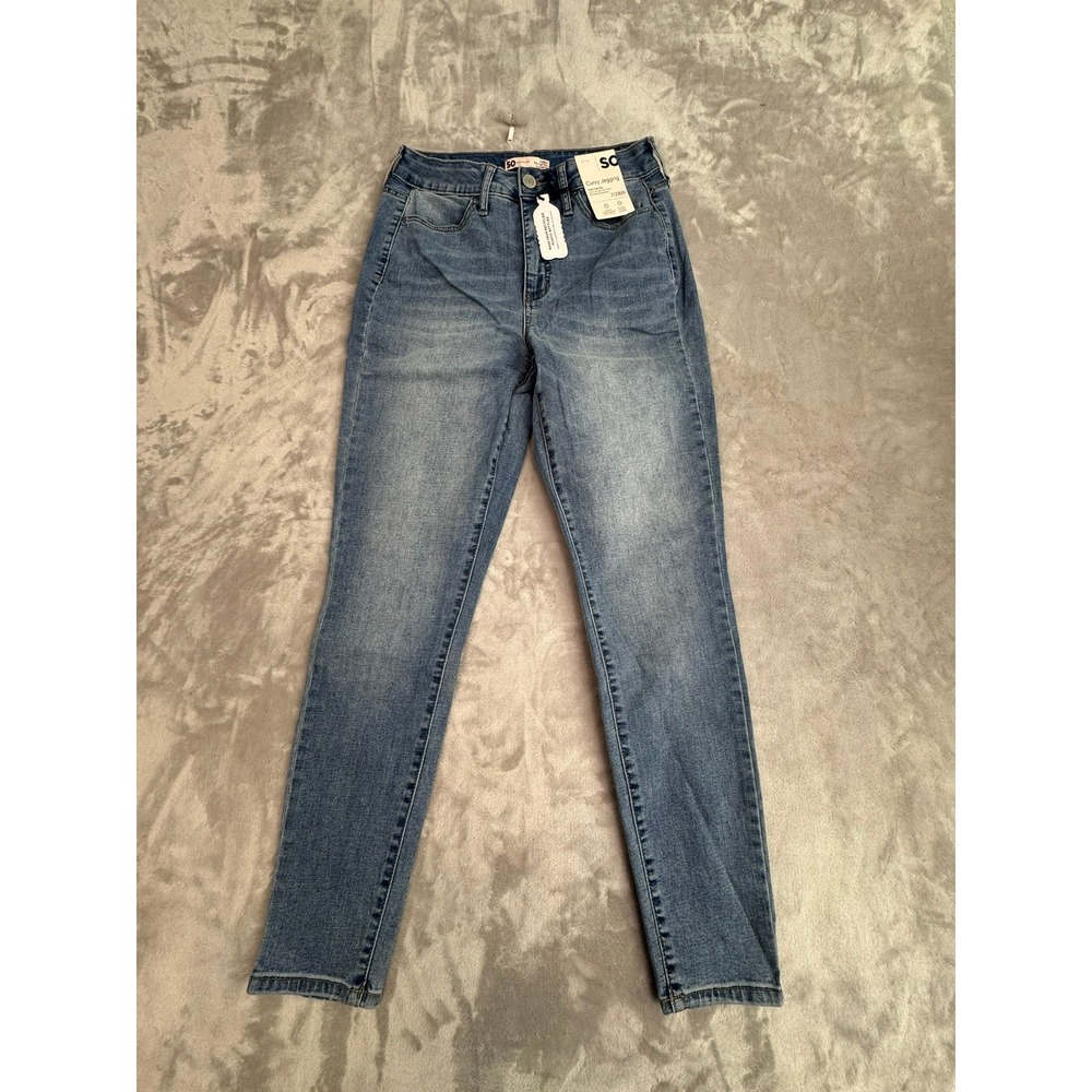 SO‎ Curvy Jegging Super High Rise Skinny Leg Blue Jeans Women's 7 28W